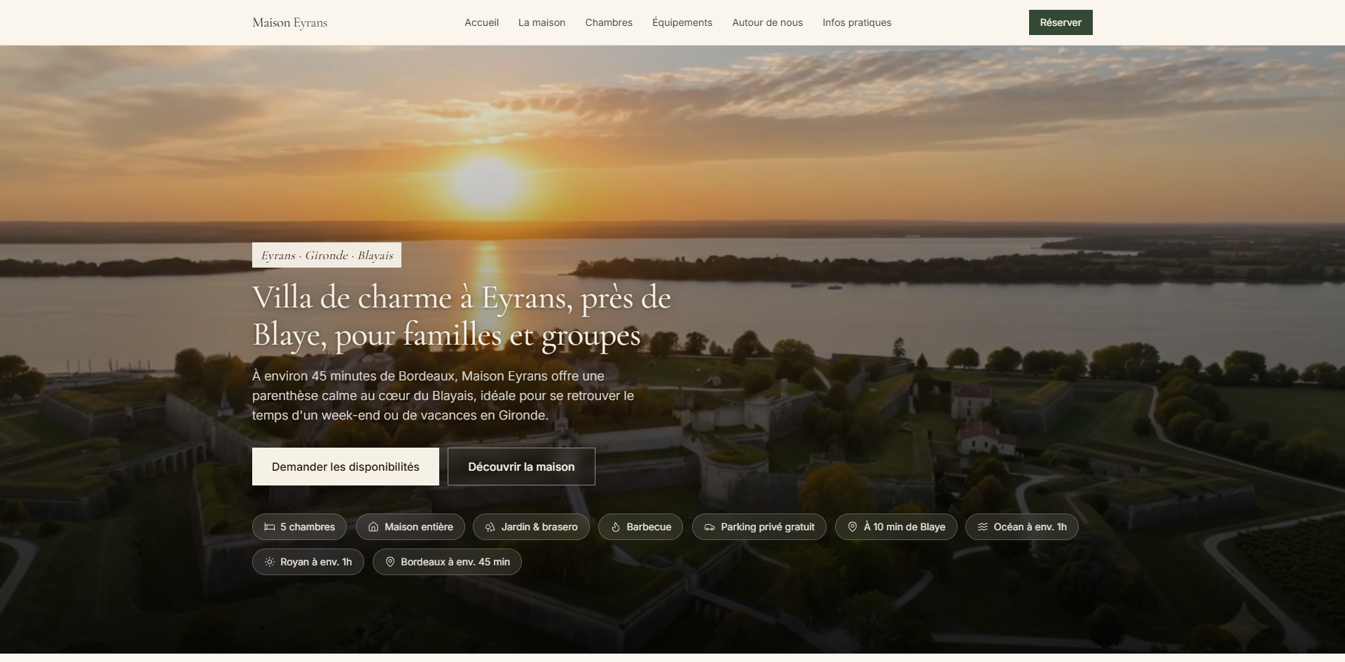 Aperçu du site Maison Eyrans